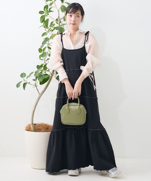 セール】肩リボン 配色メローキャミワンピース（ワンピース）｜FREAK'S