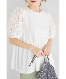 【ZOZO限定】フラワーチュールペプラムトップス