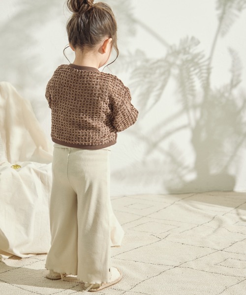 sea and shells by pairmanon（シーアンドシェルズバイペアマノン）の「【sea and shells by pairmanon】リブ ストレッチ ワイドフレアパンツ（その他ベビーウェア・キッズ・カーキ/アイボリー/ベージュ・90/80/110/100）」の5枚目の写真