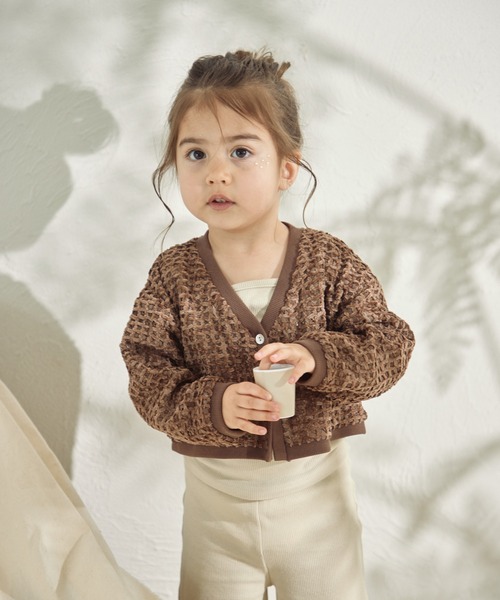 sea and shells by pairmanon（シーアンドシェルズバイペアマノン）の「【sea and shells by pairmanon】リブ ストレッチ ワイドフレアパンツ（その他ベビーウェア・キッズ・カーキ/アイボリー/ベージュ・90/80/110/100）」の8枚目の写真