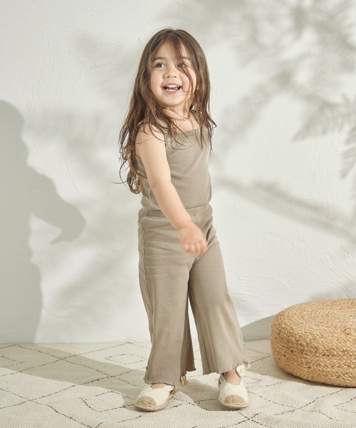 sea and shells by pairmanon（シーアンドシェルズバイペアマノン）の「【sea and shells by pairmanon】リブ ストレッチ ワイドフレアパンツ（その他ベビーウェア・キッズ・カーキ/アイボリー/ベージュ・90/80/110/100）」の10枚目の写真
