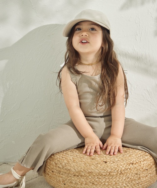 sea and shells by pairmanon（シーアンドシェルズバイペアマノン）の「【sea and shells by pairmanon】リブ ストレッチ ワイドフレアパンツ（その他ベビーウェア・キッズ・カーキ/アイボリー/ベージュ・90/80/110/100）」の11枚目の写真