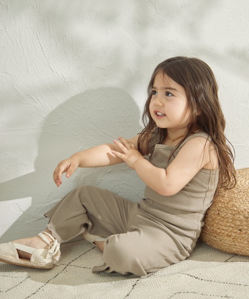 sea and shells by pairmanon（シーアンドシェルズバイペアマノン）の「【sea and shells by pairmanon】リブ ストレッチ ワイドフレアパンツ（その他ベビーウェア・キッズ・カーキ/アイボリー/ベージュ・90/80/110/100）」の15枚目の写真