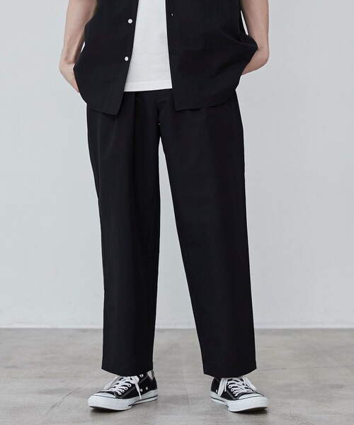coen（コーエン）の「DotAir（ドットエア）ワイドテーパードパンツ（その他パンツ・メンズ・ブラック/ダークグレー・S/M/L/XL）」の2枚目の写真