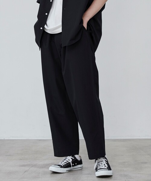 coen（コーエン）の「DotAir（ドットエア）ワイドテーパードパンツ（その他パンツ・メンズ・ブラック/ダークグレー・S/M/L/XL）」の4枚目の写真