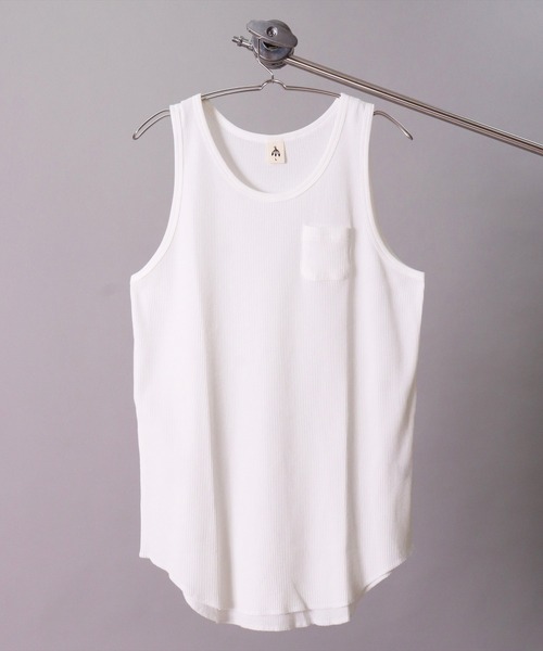 BAYBLO（ベイブロ）の「(BE)ワッフル ラウンドヘム レイヤード ロング タンクトップ（タンクトップ・メンズ・ブラック/オフホワイト/ライトピンク・FREE）」の2枚目の写真