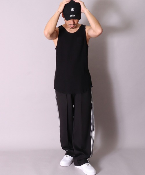 BAYBLO（ベイブロ）の「(BE)ワッフル ラウンドヘム レイヤード ロング タンクトップ（タンクトップ・メンズ・ブラック/オフホワイト/ライトピンク・FREE）」の15枚目の写真