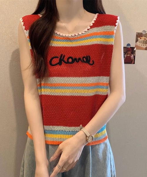 刺繍Tシャツ刺繍  タンクトップ ノースリーブ T-shirts Janie&Jackタンクトップノースリーブカットソー海刺繍4T - メルカリ
