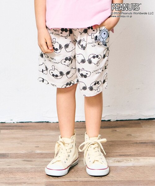 PEANUTS(ピーナッツ)の「PEANUTSタックハーフパンツ(その他パンツ・キッズ・ベージュ/ブラック/アイボリー・130/80/90/110/120/100)」の2枚目の写真