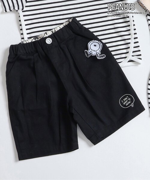 PEANUTS(ピーナッツ)の「PEANUTSタックハーフパンツ(その他パンツ・キッズ・ベージュ/ブラック/アイボリー・130/80/90/110/120/100)」の1枚目の写真