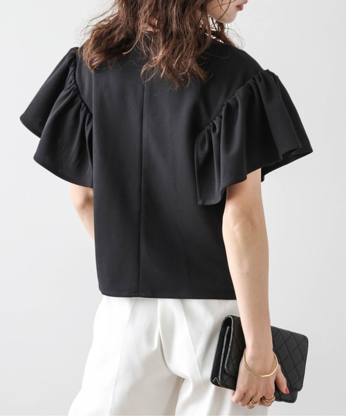 La-gemme(ラジェム)の「ラッフルフリルショルダートップス(Tシャツ/カットソー・レディース・ブラック/ブルー/ホワイト・フリー)」の11枚目の写真