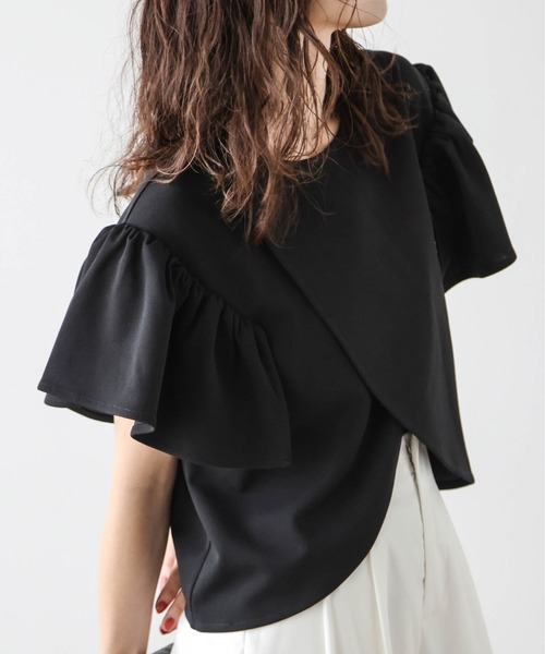 La-gemme(ラジェム)の「ラッフルフリルショルダートップス(Tシャツ/カットソー・レディース・ブラック/ブルー/ホワイト・フリー)」の12枚目の写真