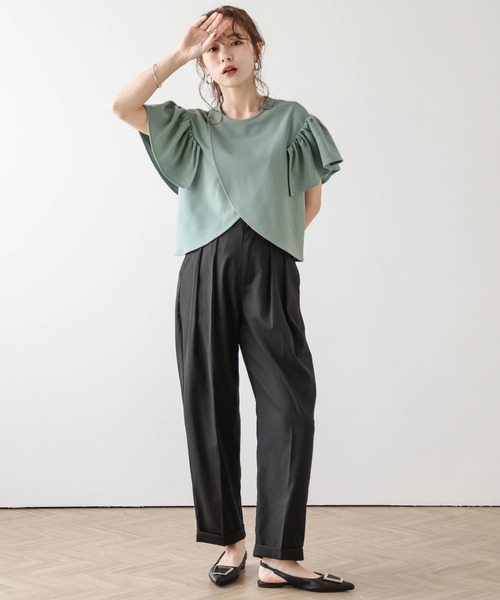 La-gemme(ラジェム)の「ラッフルフリルショルダートップス(Tシャツ/カットソー・レディース・ブラック/ブルー/ホワイト・フリー)」の14枚目の写真