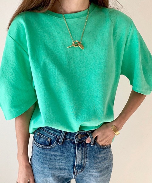 ルーズフィットワイドスリーブTシャツ 7分袖