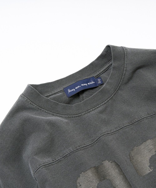 NO NEED(ノーニード)の「numberプリント ピグメント加工 フットボール7分袖Tシャツ(Tシャツ/カットソー・メンズ・ブラック/ブルー・M/L)」の5枚目の写真