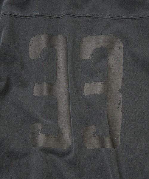 NO NEED(ノーニード)の「numberプリント ピグメント加工 フットボール7分袖Tシャツ(Tシャツ/カットソー・メンズ・ブラック/ブルー・M/L)」の6枚目の写真