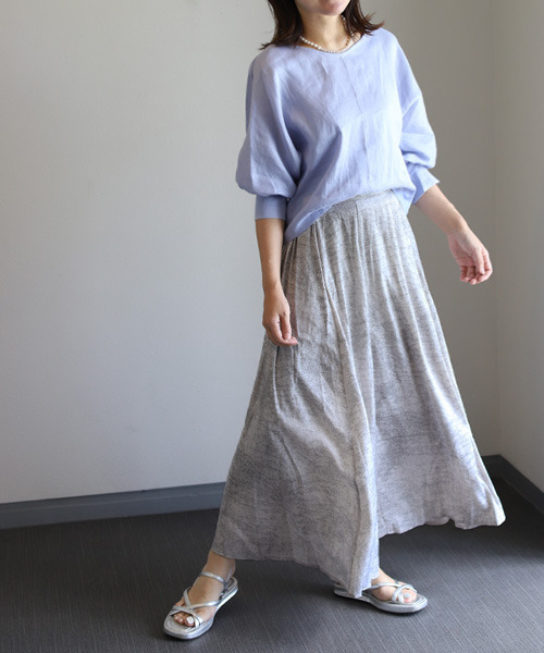 REAL CUBE(リアルキューブ)の「フレアサテンプリントスカート(スカート・レディース・ピンク/オフホワイト・FREE)」の3枚目の写真