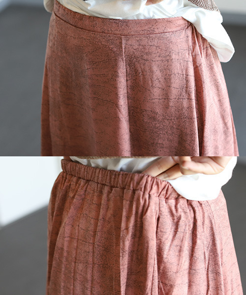 REAL CUBE(リアルキューブ)の「フレアサテンプリントスカート(スカート・レディース・ピンク/オフホワイト・FREE)」の5枚目の写真