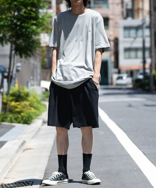 TOMMY HILFIGER（トミーヒルフィガー）の「【D】〔TOMMY HILFIGER〕ワンポイント フラッグ刺繍 スウェット イージーショーツ（スウェットパンツ・メンズ・ブラック/ヘザーグレー・SMALL/MEDIUM/LARGE）」の18枚目の写真