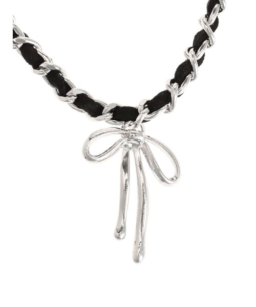 jouetie（ジュエティ）の「コンビリボンチェーンネックレス（ネックレス・レディース・アイボリー/ブラック・FREE）」の5枚目の写真