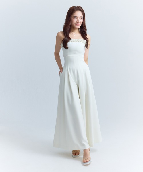 EIMY ISTOIRE（エイミーイストワール）の「バックリボンベアオールインワン（つなぎ/オールインワン・レディース・アイボリー/ブラック/グレー・S/M）」の2枚目の写真