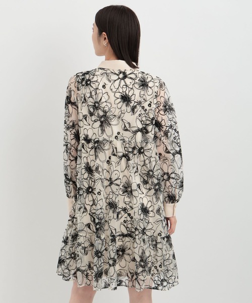 【セール】シアーフロッキープリントミニワンピース140132（シャツワンピース）｜Andemiu（アンデミュウ）