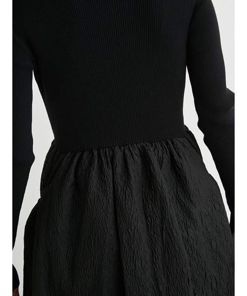 emmi（エミ）の「ニットドッキングワンピース（ワンピース・レディース・グレー/アイボリー/ブラック・0/1）」の8枚目の写真