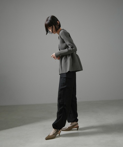 SALON adam et rope'(サロン アダム エ ロペ)の「【WEB限定】ヴィンテージライクカーゴパンツ【洗える】(カーゴパンツ・レディース・ブラウン系その他2/ブラック/カーキ・FREE)」の8枚目の写真