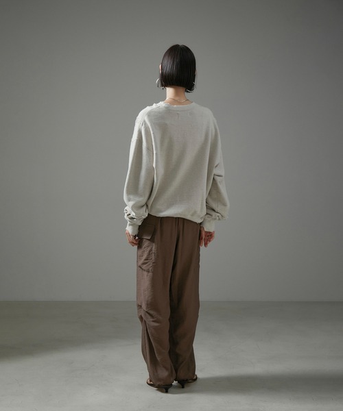 SALON adam et rope'(サロン アダム エ ロペ)の「【WEB限定】ヴィンテージライクカーゴパンツ【洗える】(カーゴパンツ・レディース・ブラウン系その他2/ブラック/カーキ・FREE)」の7枚目の写真