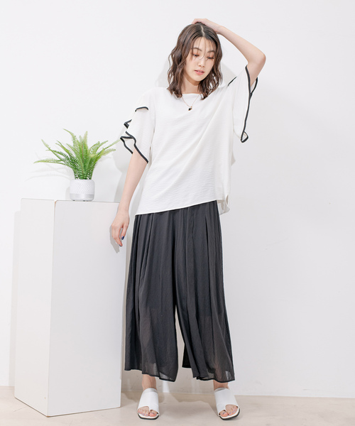 Jayro(ジャイロ)の「T/R交織先染めパンツ(その他パンツ・レディース・ホワイト系その他/ダークブラウン/ブラック・M)」の15枚目の写真