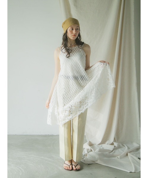 FIKA.(フィーカ)の「Crochet lace cami dress(ワンピース・レディース・ブラック/アイボリー・MEDIUM)」の1枚目の写真