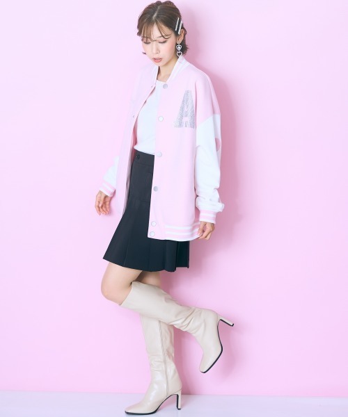 marun(マルン)の「<大きいサイズ> ビッグスタジャン marun(スタジャン・レディース・ピンク/ブラック・L~LL/3L~4L/5L~6L)」の15枚目の写真