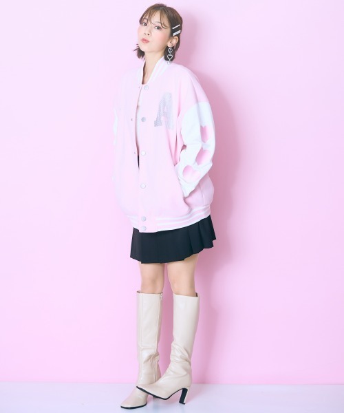 marun(マルン)の「<大きいサイズ> ビッグスタジャン marun(スタジャン・レディース・ピンク/ブラック・L~LL/3L~4L/5L~6L)」の9枚目の写真