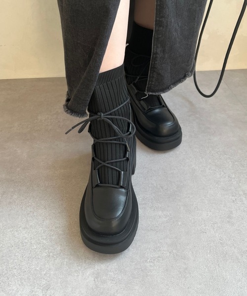 ニットドッキングレースアップブーツ 41402（ブーツ）｜ORiental