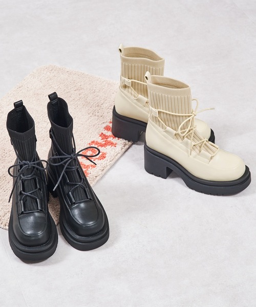 ニットドッキングレースアップブーツ 41402（ブーツ）｜ORiental