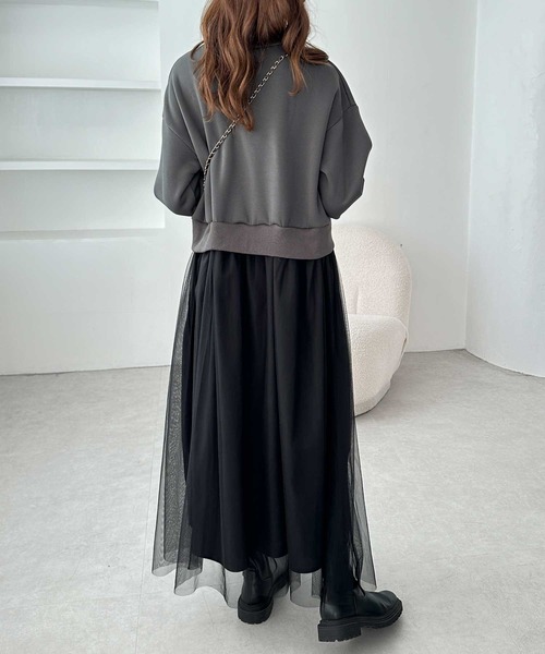 GeeRA(ジーラ)の「チュールドッキングワンピース(ワンピース・レディース・ブラック/チャコール・MEDIUM/LARGE)」の7枚目の写真