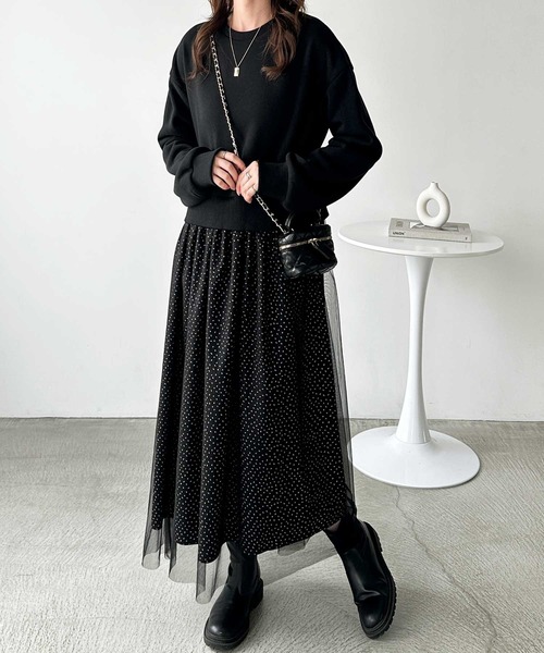 GeeRA(ジーラ)の「チュールドッキングワンピース(ワンピース・レディース・ブラック/チャコール・MEDIUM/LARGE)」の11枚目の写真