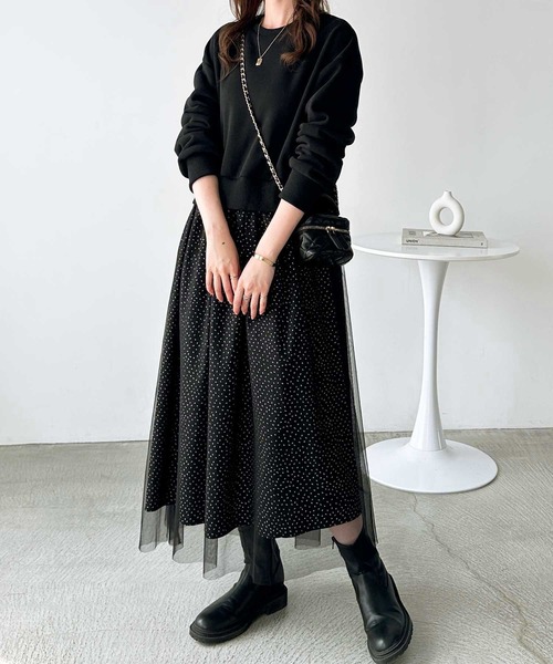 GeeRA(ジーラ)の「チュールドッキングワンピース(ワンピース・レディース・ブラック/チャコール・MEDIUM/LARGE)」の12枚目の写真