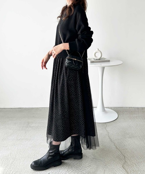 GeeRA(ジーラ)の「チュールドッキングワンピース(ワンピース・レディース・ブラック/チャコール・MEDIUM/LARGE)」の15枚目の写真