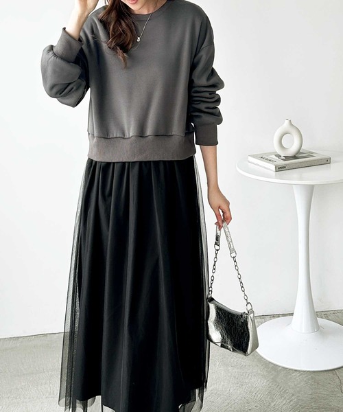 GeeRA(ジーラ)の「チュールドッキングワンピース(ワンピース・レディース・ブラック/チャコール・MEDIUM/LARGE)」の19枚目の写真