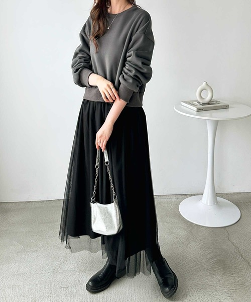 GeeRA(ジーラ)の「チュールドッキングワンピース(ワンピース・レディース・ブラック/チャコール・MEDIUM/LARGE)」の20枚目の写真