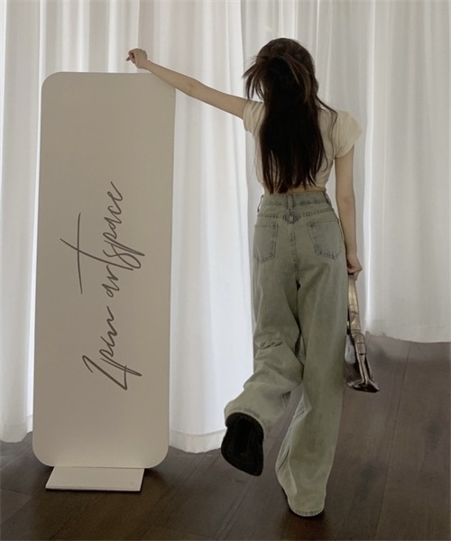 Dream garden(ドリームガーデン)の「パール付デニムパンツ(デニムパンツ・レディース・ブルー・2XL/XL/L/M/S)」の2枚目の写真