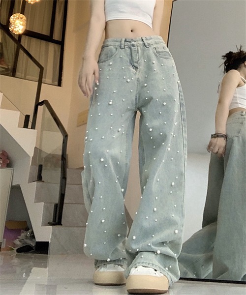 Dream garden(ドリームガーデン)の「パール付デニムパンツ(デニムパンツ・レディース・ブルー・2XL/XL/L/M/S)」の11枚目の写真