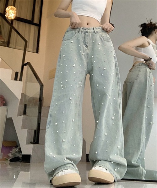 Dream garden(ドリームガーデン)の「パール付デニムパンツ(デニムパンツ・レディース・ブルー・2XL/XL/L/M/S)」の13枚目の写真