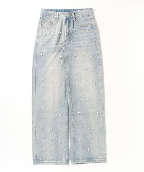 Dream garden(ドリームガーデン)の「パール付デニムパンツ(デニムパンツ・レディース・ブルー・2XL/XL/L/M/S)」の6枚目の写真