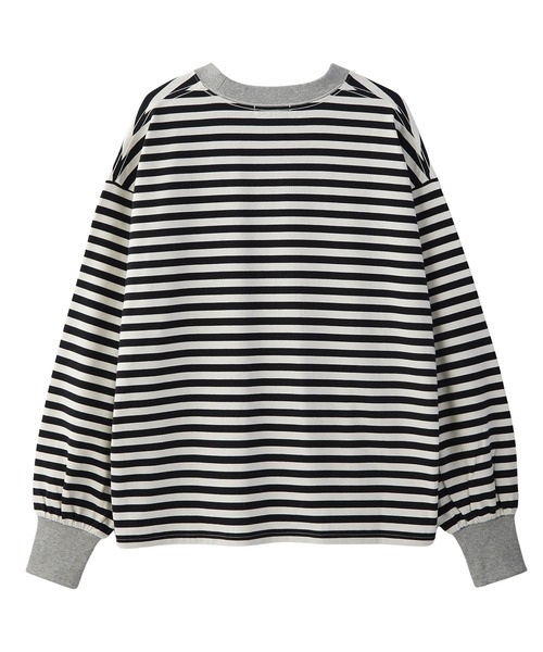 MILKFED.(ミルクフェド)の「BAR LOGO STRIPED TOP(Tシャツ/カットソー・レディース・ブラック/アッシュ/ベージュ・ONE SIZE)」の7枚目の写真