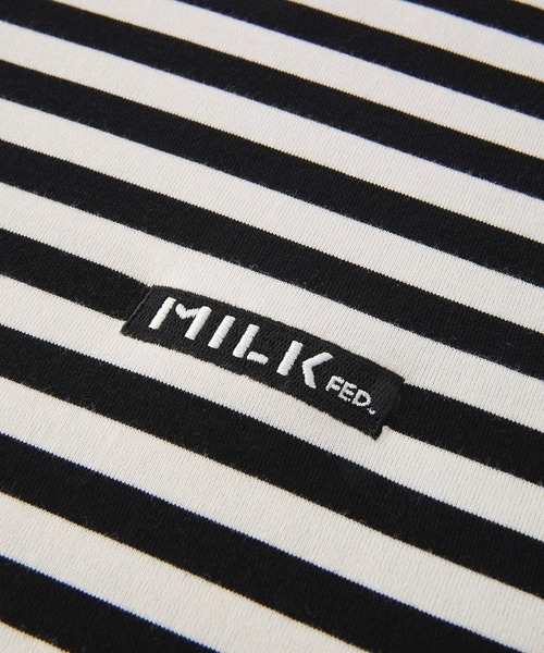 MILKFED.(ミルクフェド)の「BAR LOGO STRIPED TOP(Tシャツ/カットソー・レディース・ブラック/アッシュ/ベージュ・ONE SIZE)」の9枚目の写真