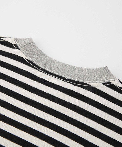 MILKFED.(ミルクフェド)の「BAR LOGO STRIPED TOP(Tシャツ/カットソー・レディース・ブラック/アッシュ/ベージュ・ONE SIZE)」の10枚目の写真