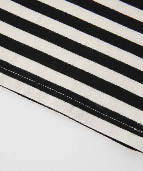 MILKFED.(ミルクフェド)の「BAR LOGO STRIPED TOP(Tシャツ/カットソー・レディース・ブラック/アッシュ/ベージュ・ONE SIZE)」の11枚目の写真