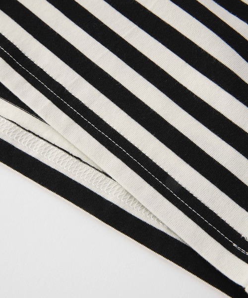 MILKFED.(ミルクフェド)の「BAR LOGO STRIPED TOP(Tシャツ/カットソー・レディース・ブラック/アッシュ/ベージュ・ONE SIZE)」の13枚目の写真